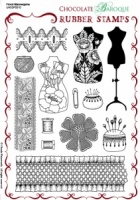 Floral Mannequins Rubber Stamp sheet - A5